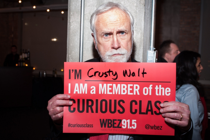 Crusty Walt, member of the curious class, in support of wbez, chicago public media, curious city, event photography by fab photo