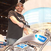 Orange County Choppers, Paul Jr, celebrity appearance, stands like giant with his bike, Quality Expo, FARO chopper, onsite printing FAB PHOTO Chicago