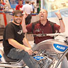 Orange County Choppers, Paul Jr, celebrity appearance, devil horns in photo, 2011 Chicago Quality Expo, McCormick Place, FARO chopper, onsite photo print, FAB PHOTO Chicago