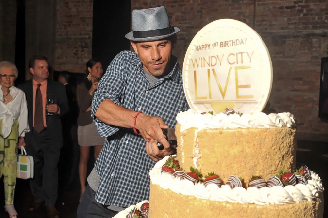 Cake cutting at ABC7 Chicago's Windy City Live 1st Birthday Party.