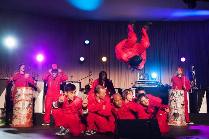 stomp performance, wheels 75th anniversary party, private event, union station, action shot by fab photo chicago