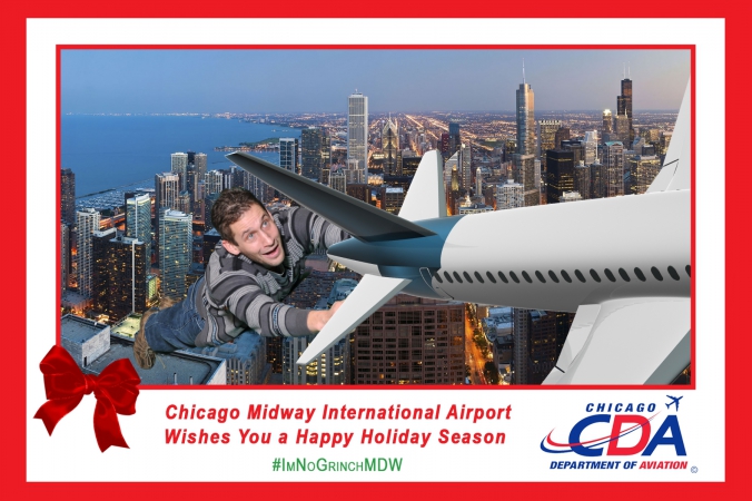 green screen photography social media campaign with onsite printing, midway airport, sponsored by chicago department of aviation, fab photo chicago