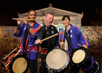 drummer john yost green screen photo booth at shedd aquarium chicago