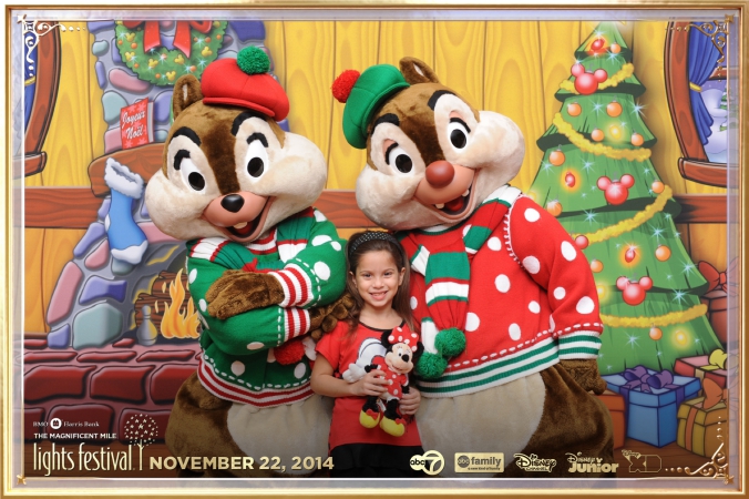 different companies sponor the disney event photography chip and dale character appearance, get logos printed on photos