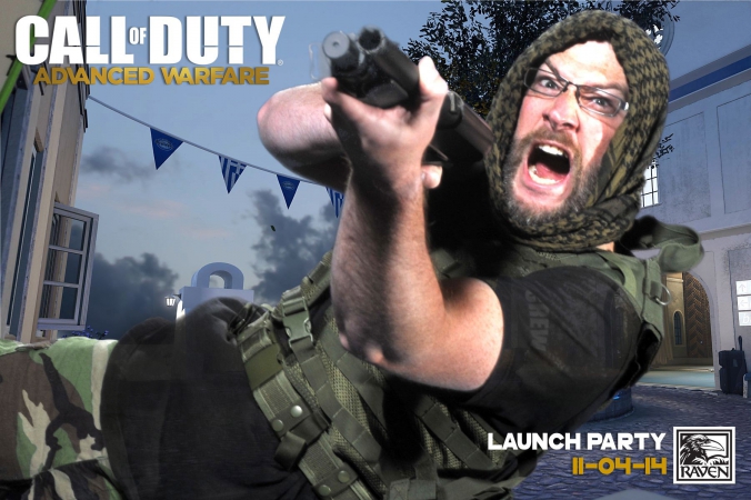 call of duty, advanced warfare launch party, green screen photo souvenir printed onsite, fab photo chicago