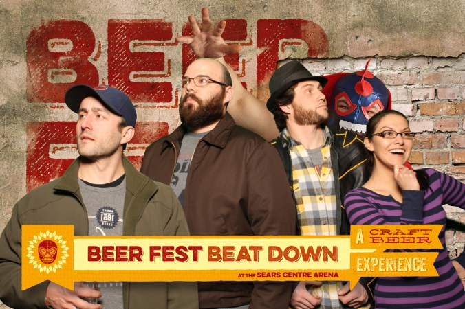 beer fest beat down, photo booth souvenirs, green screen photo printed on-site