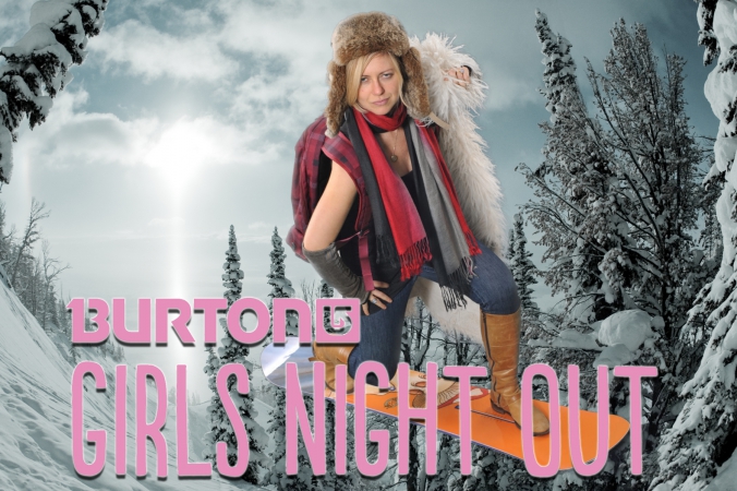 smoking hot she warrior at burton snowboards girls night out, green screen photo printed on-site
