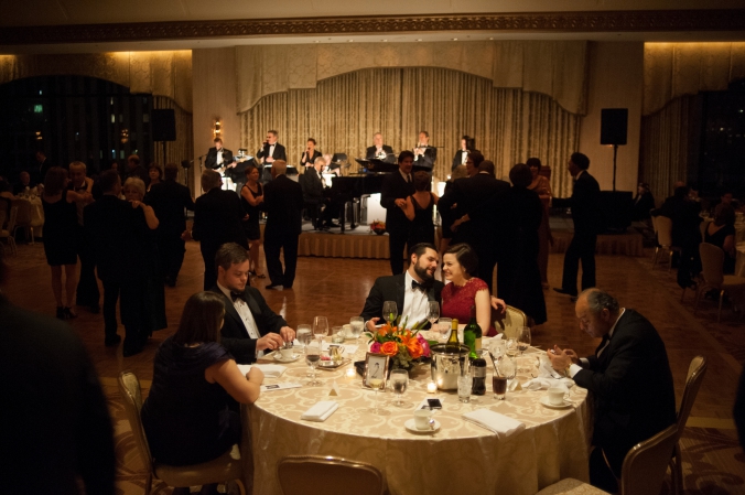 overview of dance floor, black tie private fundraising event, party photography downtown chicago