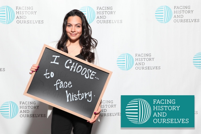 Step and Repeat photo from Facing HIstory and Ourselves event